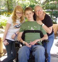 Jacob with his mom and sis